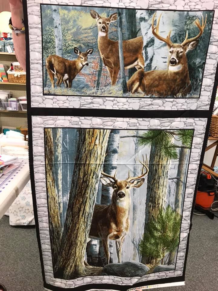 Baby Deer Fabric Panel, Baby Quilt Panels Fabric, Animal Quilt