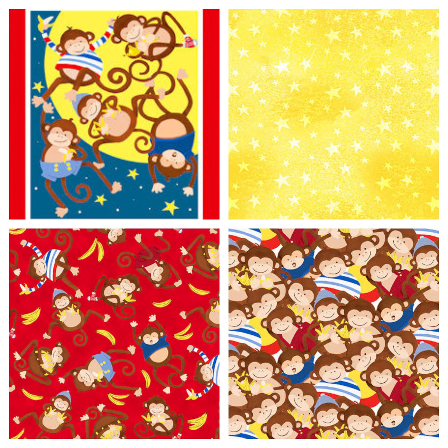 Fabric selections from the Monkey Business collection