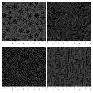 Fabric selections from the Basically Black and White collection