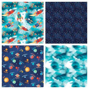 Fabric Selections from the Blast Off collection