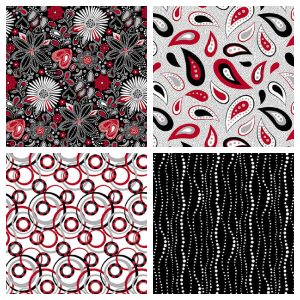 Fabric selections from the Scarlet Story collection