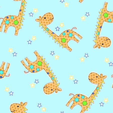 Comfy Flannel - 0979AE-11 - Blue Giraffes -  AE Nathan