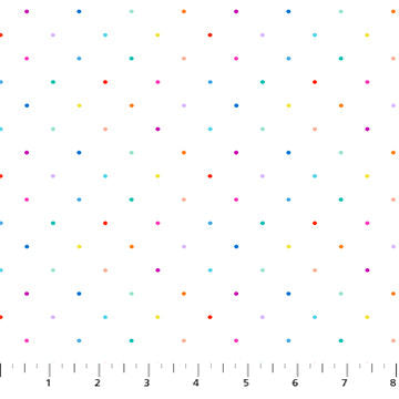 Dovetail - 92026-10 - multi color pin dots - Figo Fabrics