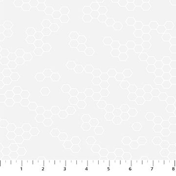 Dovetail - 92031-10 - white on white honeycombs - Figo Fabrics