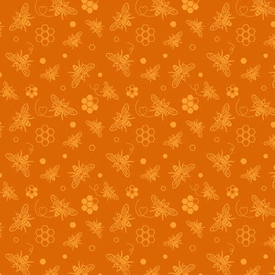 2024 AKNSH Shop Hop - 14581-28 - Orange - Bee Happy - Benartex