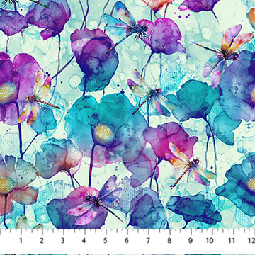 DP27502-62 - Large Floral - Dragonfly Dance - Northcott Fabrics