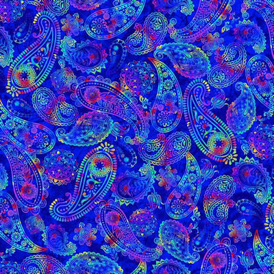 Prism -  CD2842 Royal - Multi Paisley - Timeless Treasures