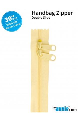 30" Handbag Zippers - Double Slide - Butter Cream