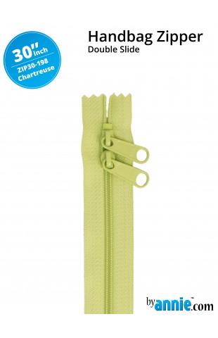 30" Handbag Zippers - Double Slide - Chartreuse