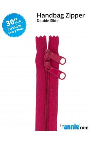 30" Handbag Zippers - Double Slide - Crazy Plum