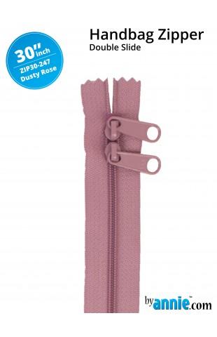 30" Handbag Zippers - Double Slide - Dusty Rose