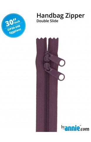 30" Handbag Zippers - Double Slide - Eggplant