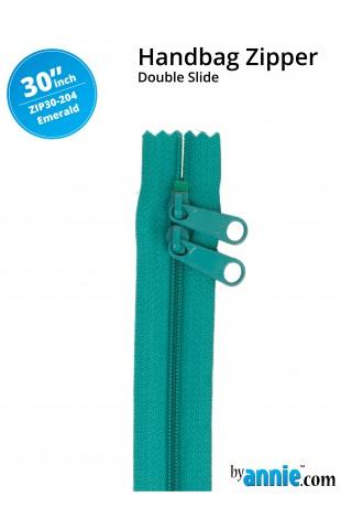 30" Handbag Zippers - Double Slide - Emerald