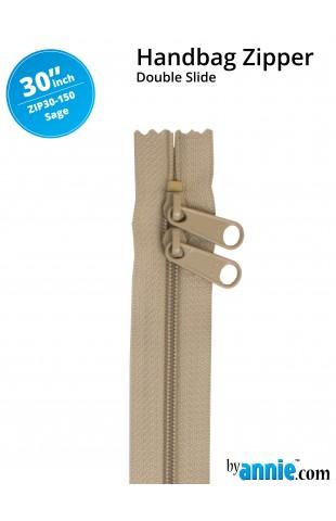 30" Handbag Zippers - Double Slide - Sage