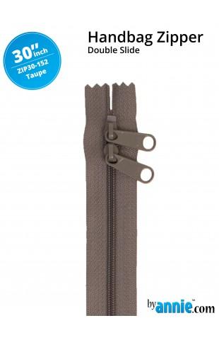 30" Handbag Zippers - Double Slide - Taupe