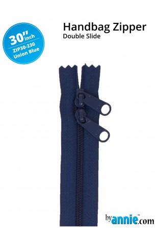 30" Handbag Zippers - Double Slide - Union Blue