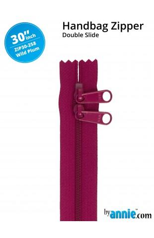 30" Handbag Zippers - Double Slide - Wild Plum